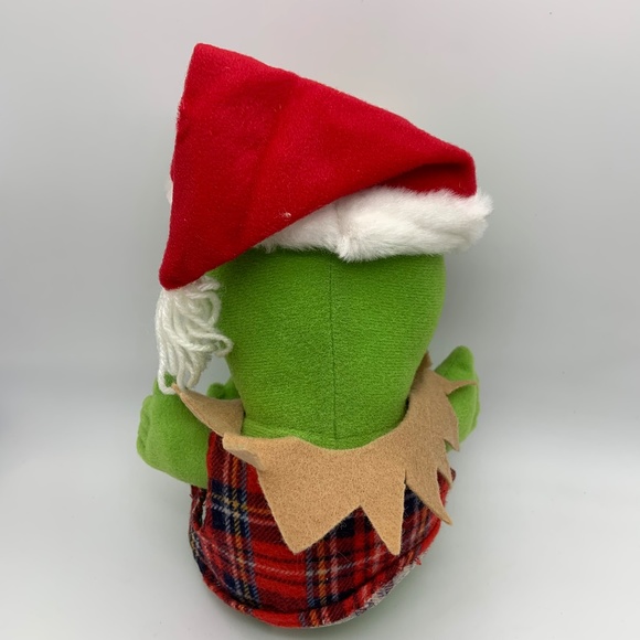 VTG Jim Henson Baby Kermit the Frog Christmas Santa Elf Muppet Plush Doll 1987 - Picture 9 of 14